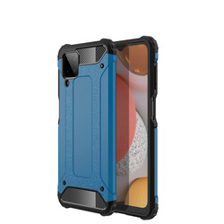 Galaxy M12 Case Zore Crash Silicon Cover Blue