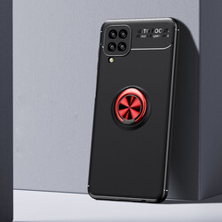 Galaxy M12 Case Zore Ravel Silicon Cover Black-Red