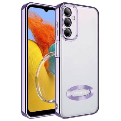 Galaxy M14 Case Camera Protected Zore Omega Cover Showing Logo Lila