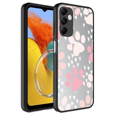 Galaxy M14 Case Mirror Patterned Camera Protected Glossy Zore Mirror Cover Pati