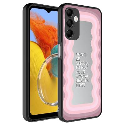 Galaxy M14 Case Mirror Patterned Camera Protected Glossy Zore Mirror Cover Ayna