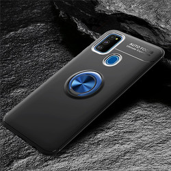Galaxy M21 Case Zore Ravel Silicon Cover Black-Blue