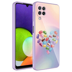 Galaxy M22 Case Camera Protected Patterned Hard Silicone Zore Epoxy Cover NO1