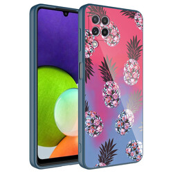Galaxy M22 Case Camera Protected Patterned Hard Silicone Zore Epoxy Cover NO3