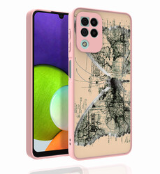 Galaxy M22 Case Patterned Camera Protected Glossy Zore Nora Cover NO4