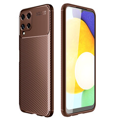 Galaxy M22 Case Zore Negro Silicon Cover Brown