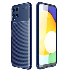 Galaxy M22 Case Zore Negro Silicon Cover Navy blue