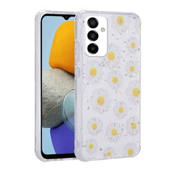 Galaxy M23 Case Glittery Patterned Camera Protected Shiny Zore Popy Cover Papatya