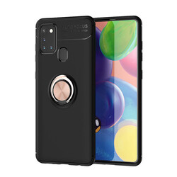 Galaxy M31 Case Zore Ravel Silicon Cover Black-Rose Gold