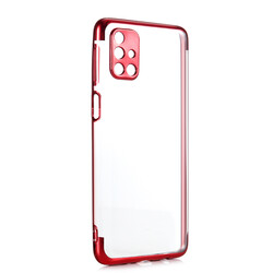 Galaxy M31S Case Zore Dört Köşeli Lazer Silicon Cover Red