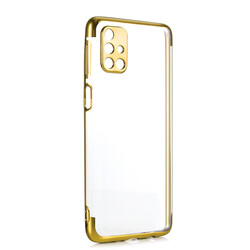 Galaxy M31S Case Zore Dört Köşeli Lazer Silicon Cover Gold