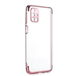 Galaxy M31S Case Zore Dört Köşeli Lazer Silicon Cover Rose Gold