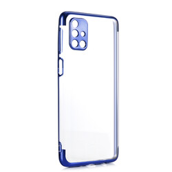 Galaxy M31S Case Zore Dört Köşeli Lazer Silicon Cover Blue