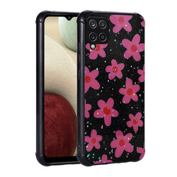 Galaxy M33 Case Glittery Patterned Camera Protected Shiny Zore Popy Cover Çiçek