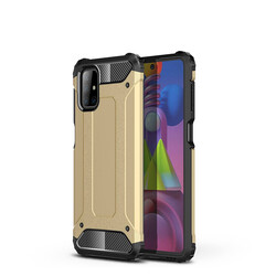 Galaxy M51 Case Zore Crash Silicon Cover Gold