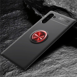 Galaxy Note 10 Kılıf Zore Ravel Silikon Kapak Siyah-Kırmızı