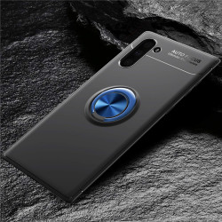 Galaxy Note 10 Kılıf Zore Ravel Silikon Kapak Siyah-Mavi