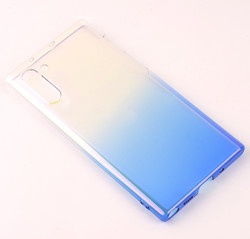 Galaxy Note 10 Kılıf Zore Renkli Transparan Silikon Mavi