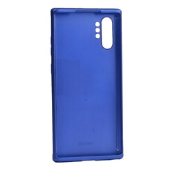 Galaxy Note 10 Plus Case Zore 360 3 Parçalı Rubber Cover Saks Blue