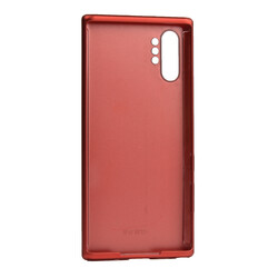 Galaxy Note 10 Plus Case Zore 360 3 Parçalı Rubber Cover Red