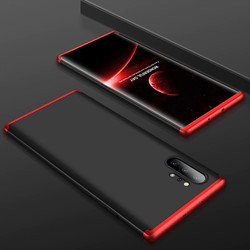 Galaxy Note 10 Plus Kılıf Zore Ays Kapak Siyah-Kırmızı