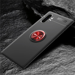Galaxy Note 10 Plus Kılıf Zore Ravel Silikon Kapak Siyah-Kırmızı