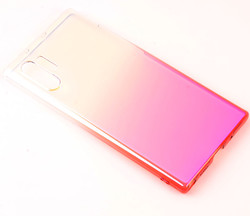 Galaxy Note 10 Plus Kılıf Zore Renkli Transparan Kapak Pembe