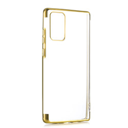 Galaxy Note 20 Case Zore Dört Köşeli Lazer Silicon Cover Gold
