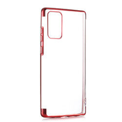 Galaxy Note 20 Case Zore Dört Köşeli Lazer Silicon Cover Red