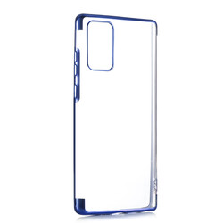 Galaxy Note 20 Case Zore Dört Köşeli Lazer Silicon Cover Blue