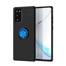 Galaxy Note 20 Case Zore Ravel Silicon Cover Black-Blue