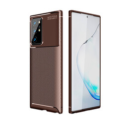 Galaxy Note 20 Ultra Kılıf Zore Negro Silikon Kapak Kahverengi