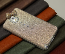 Galaxy Note 4 Kılıf Zore Fiyonklu Simli Silikon Gold