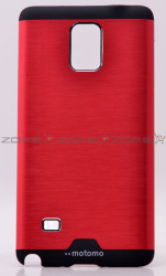Galaxy Note 4 Kılıf Zore Metal Motomo Kapak Kırmızı