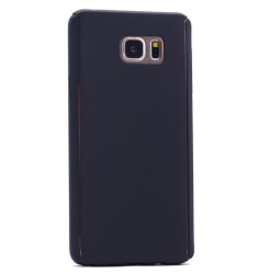 Galaxy Note 5 Kılıf Zore 360 3 Parçalı Rubber Kapak Siyah
