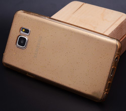 Galaxy Note 5 Kılıf Zore Simy Silikon Gold