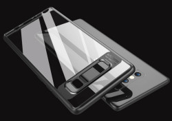 Galaxy Note 8 Kılıf Zore Buttom Kapak Siyah