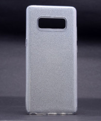Galaxy Note 8 Kılıf Zore Shining Silikon Gümüş