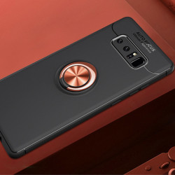 Galaxy Note 8 Kılıf Zore Ravel Silikon Kapak Siyah-Rose Gold
