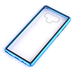 Galaxy Note 9 Kılıf Zore Devrim Mıknatıslı Cam Kapak Mavi