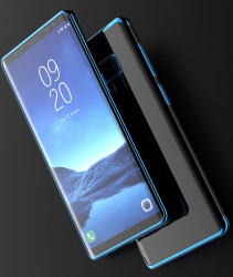 Galaxy Note 9 Kılıf Zore Dört Köşeli Lazer Silikon Kapak Mavi
