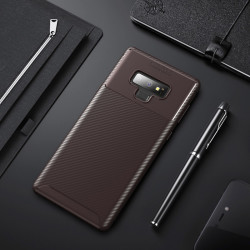 Galaxy Note 9 Kılıf Zore Negro Silikon Kapak Kahverengi
