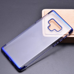Galaxy Note 9 Kılıf Zore Tek Sıra Taşlı Silikon Mavi