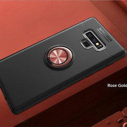 Galaxy Note 9 Kılıf Zore Ravel Silikon Kapak Siyah-Rose Gold