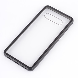 Galaxy S10 Case Zore Devrim Magnetic Glass Cover Black