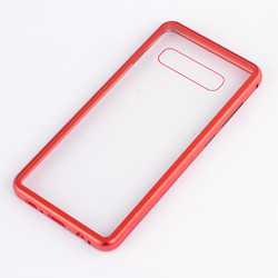Galaxy S10 Case Zore Devrim Magnetic Glass Cover Red