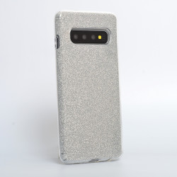 Galaxy S10 Kılıf Zore Shining Silikon Gümüş