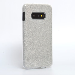 Galaxy S10E Kılıf Zore Shining Silikon Gümüş