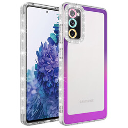 Galaxy S20 FE Case Silvery and Color Transition Design Lens Protected Zore Park Cover Mor-Pembe