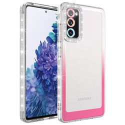 Galaxy S20 FE Case Silvery and Color Transition Design Lens Protected Zore Park Cover Beyaz-Pembe